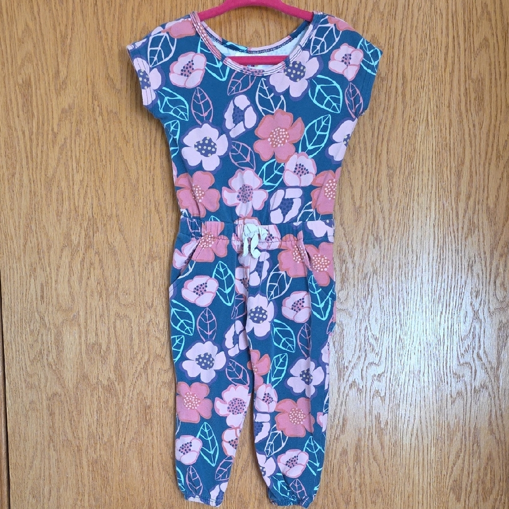 Dot Dot Smile Floral Navy & Pink Girls Romper